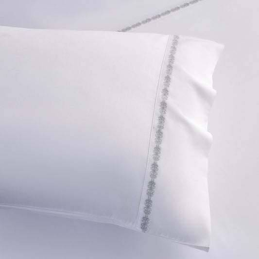 350TC Laurel Embroidered Border Sheet Set, 3 Pc
