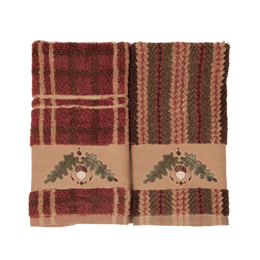 Embroidered Acorn Towel Set, 3 Pc