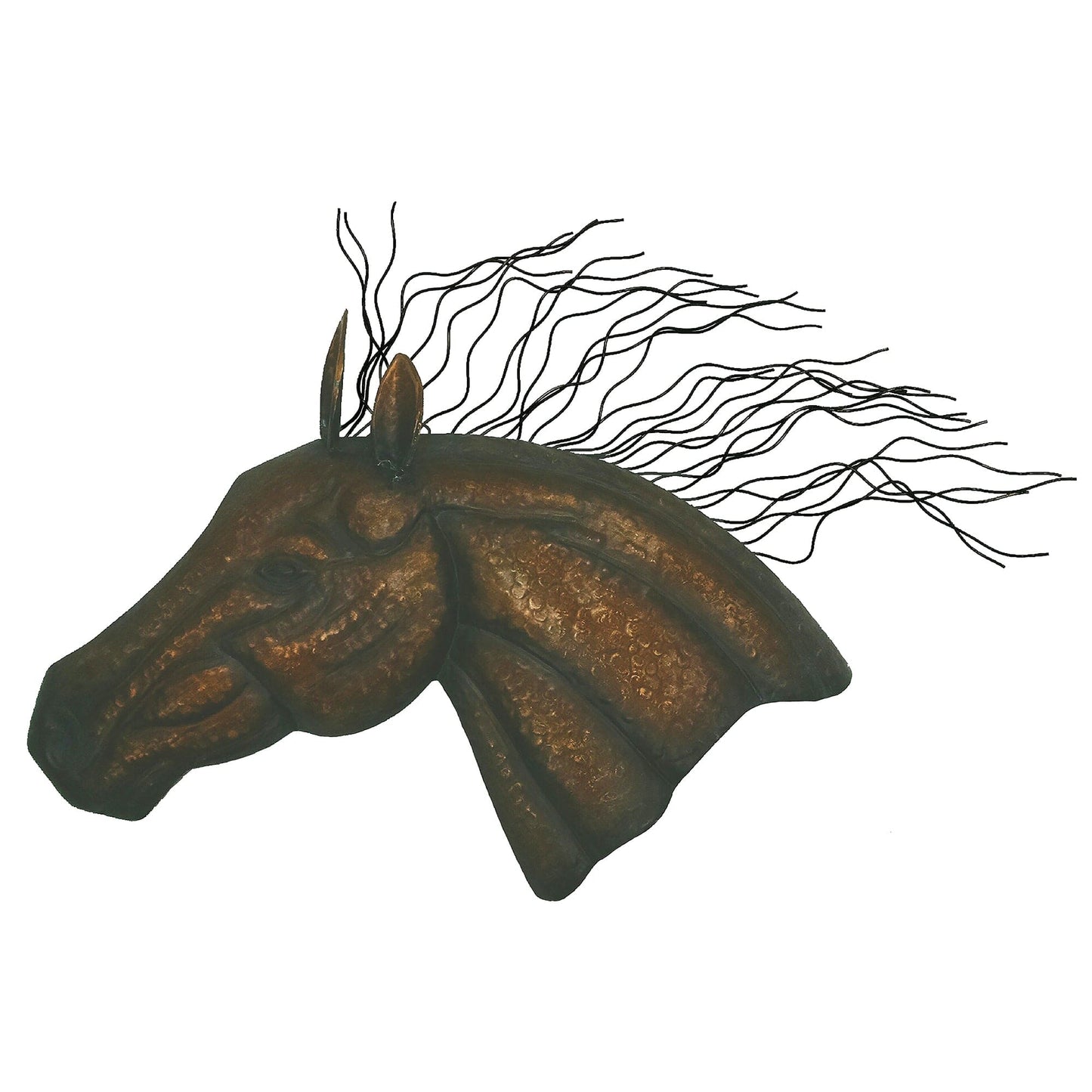 Large Horse Head Forged Metal Wall Sculpture