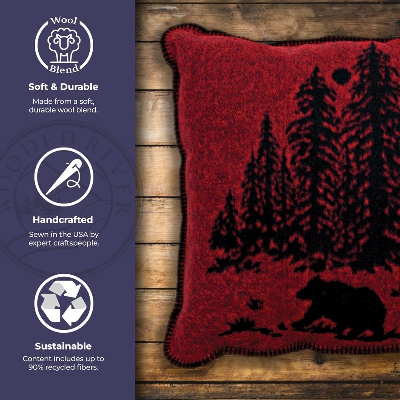 Wooded River Bear Pillow