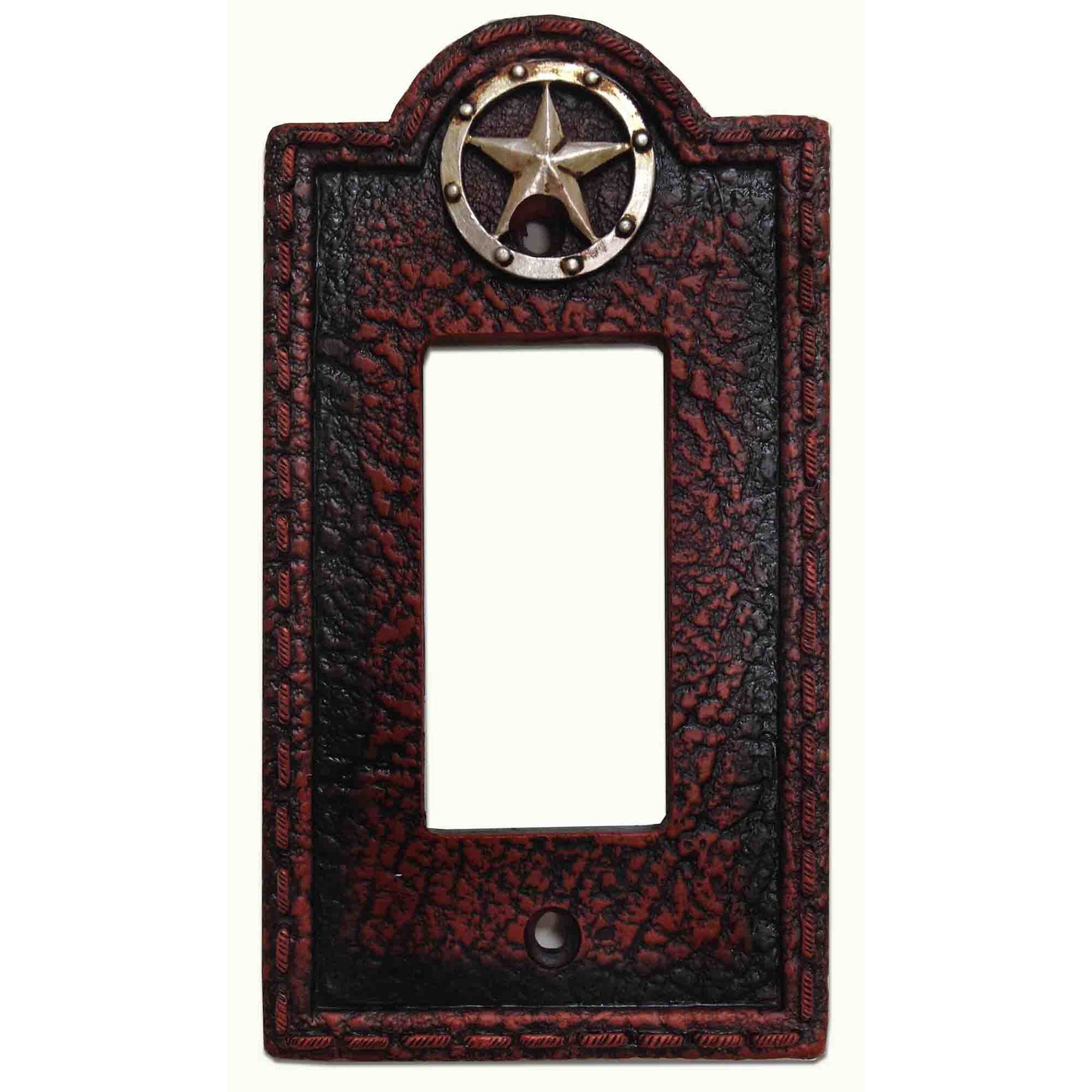 Leather Grain Single Rocker Wall Switch Plate