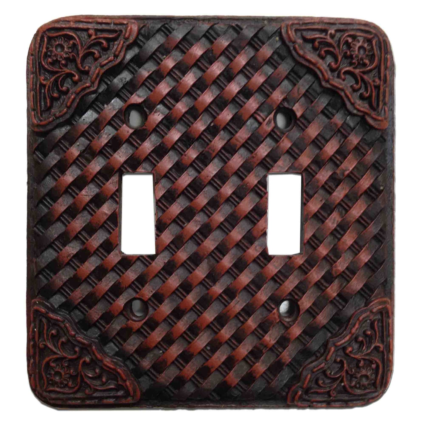 Tooled Resin Weaver Double Wall Switch Plate