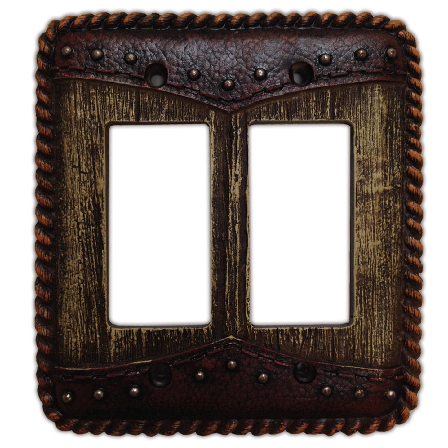 Woodgrain Double Yoke Single Wall Switch Plate
