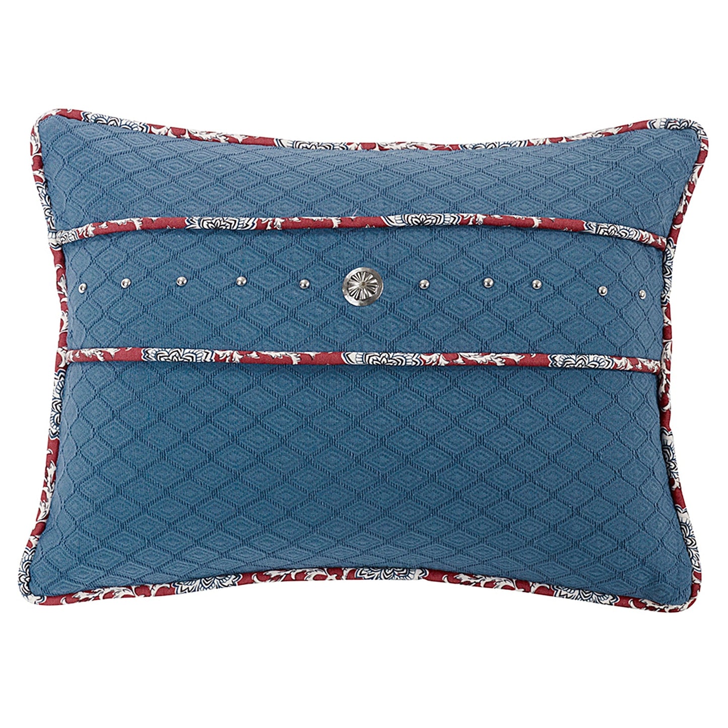 Blue Concho & Stud Trim Pillow