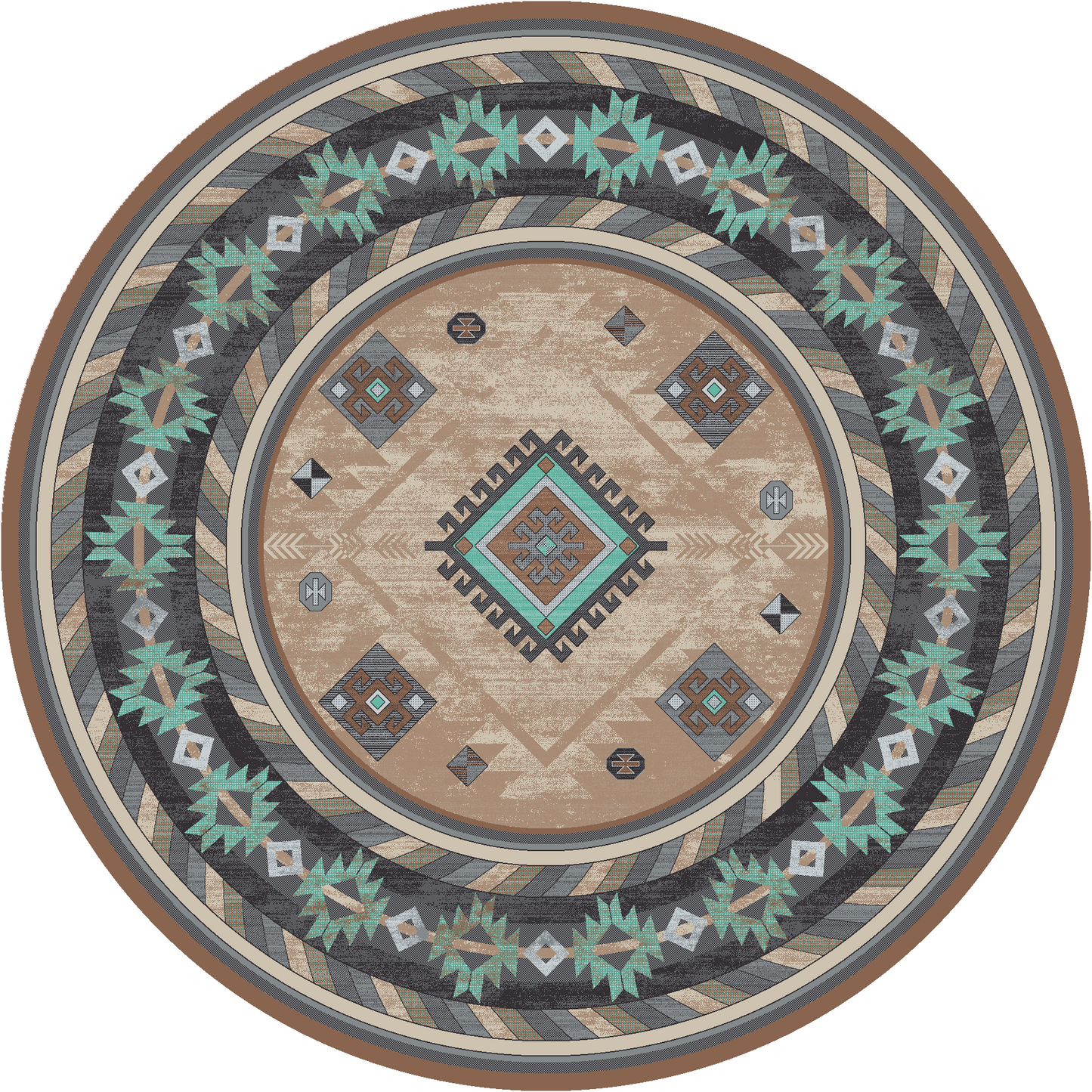 Wild Whiskey Rug – Mint – close up