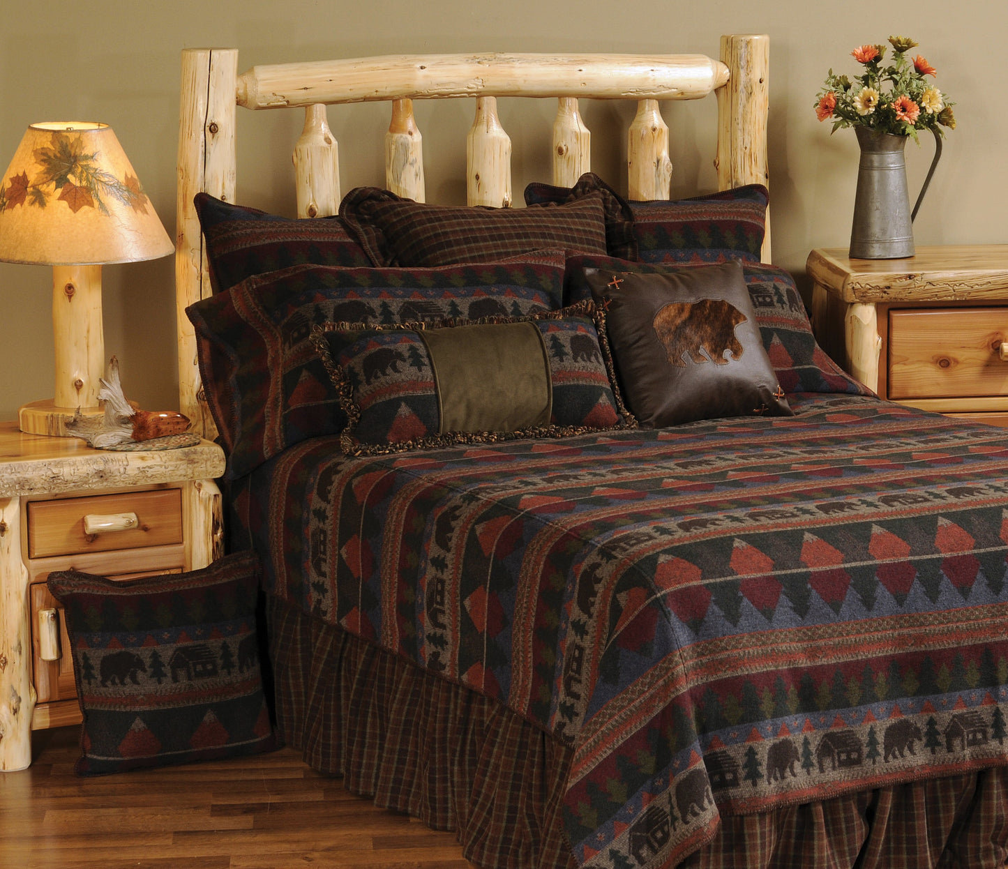Cabin Bear Bed Skirt by Wooded River