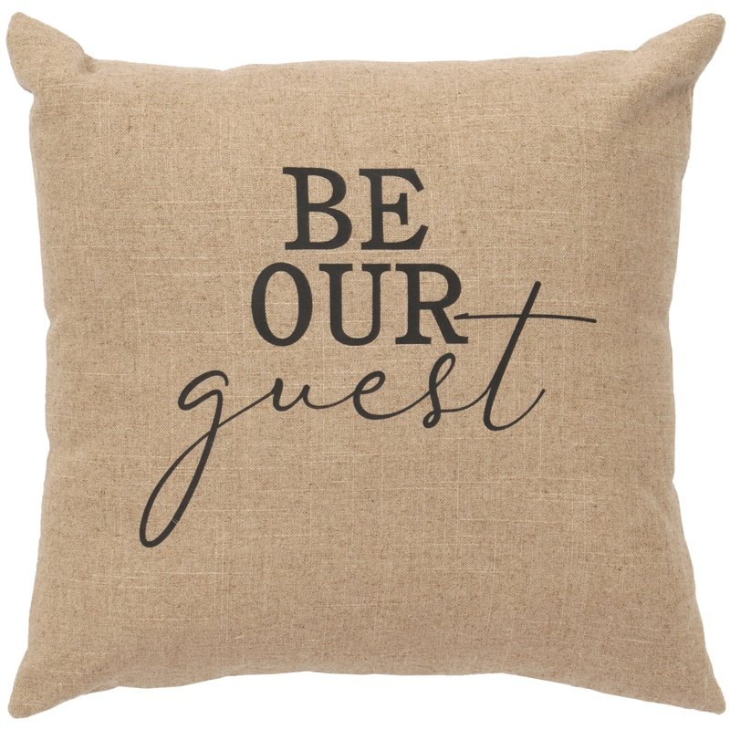 "Be Our Guest" Image Pillow - Linen Natural