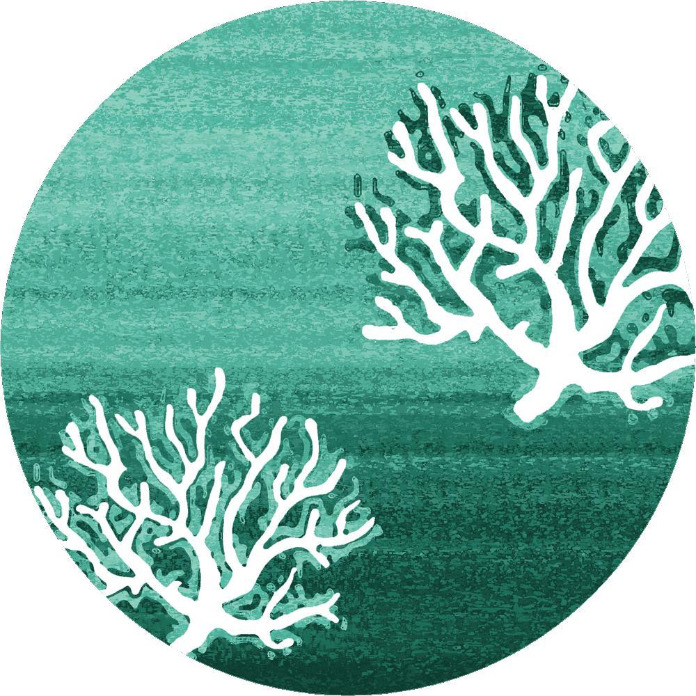 Lagoon Coral Rug – Aqua – pattern detail