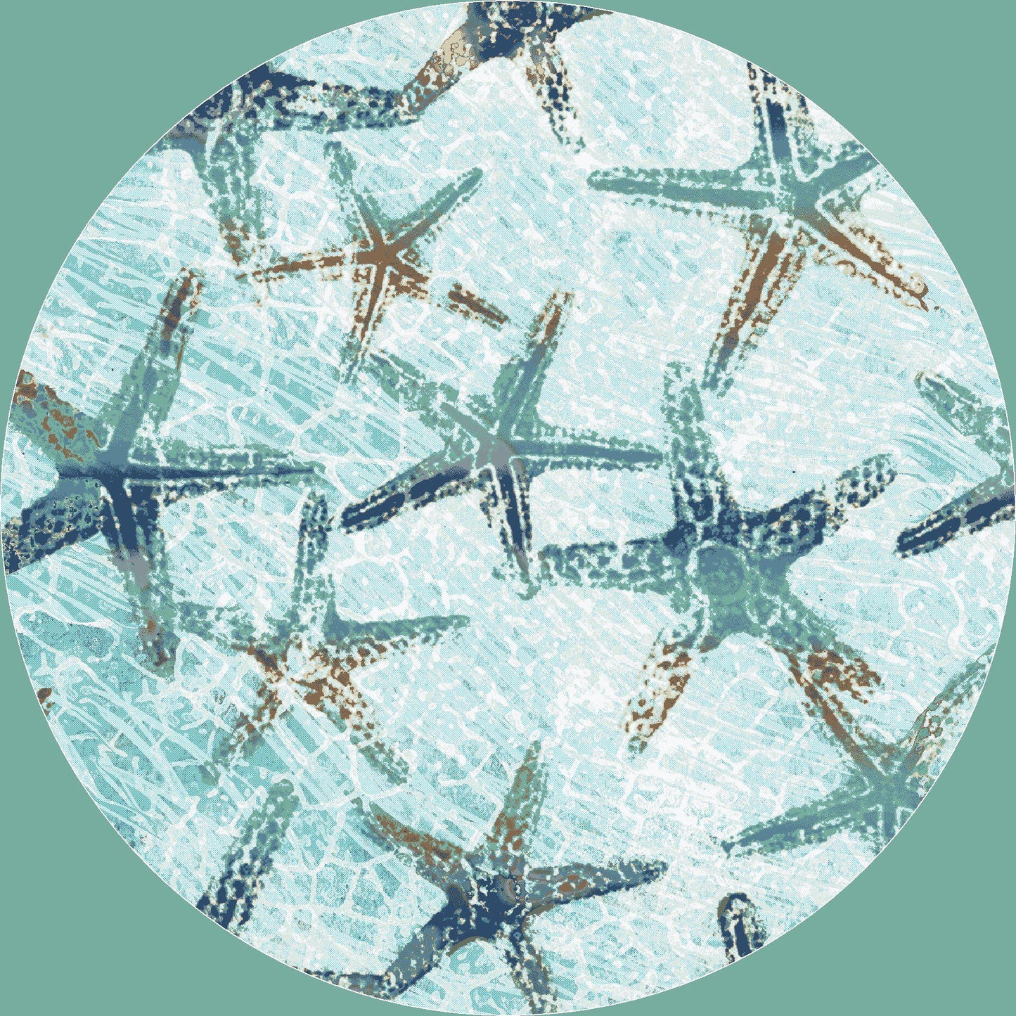 Lagoon Reef Rug – Aqua – pattern detail