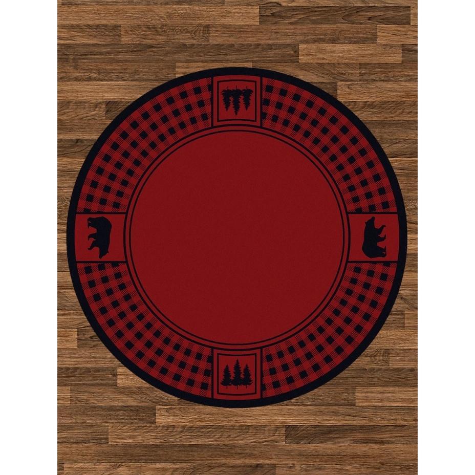 Mother Bear Refuge Rug – Red – pattern detail