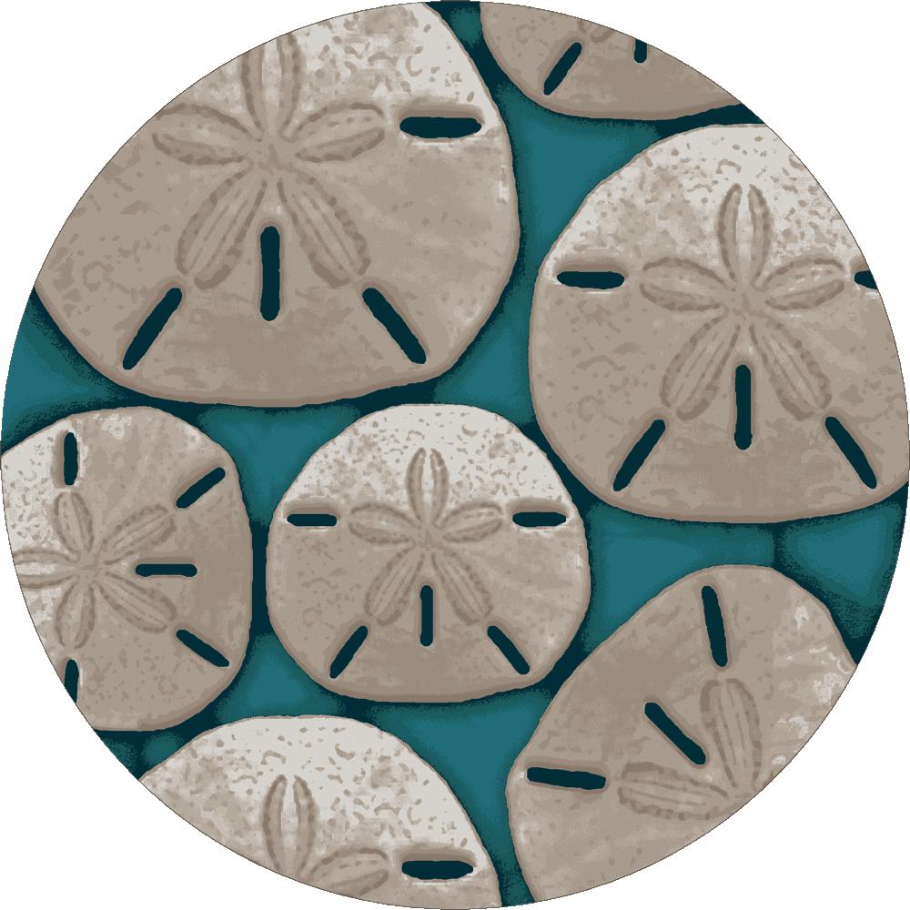 Sand Dollar Rug – Aqua – pattern detail