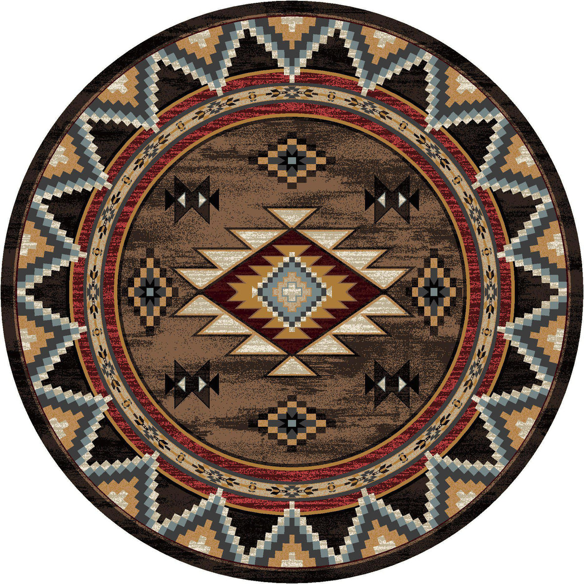 Southwest Archers Rug – Brown – pattern detail
