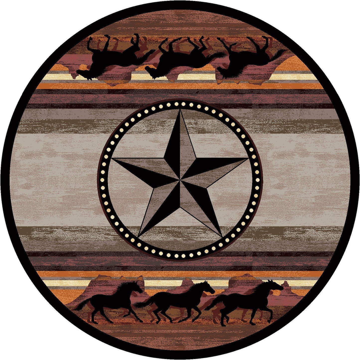 Southwest Stampede - Desert-CabinRugs Southwestern Rugs Wildlife Rugs Lodge Rugs Aztec RugsSouthwest Rugs