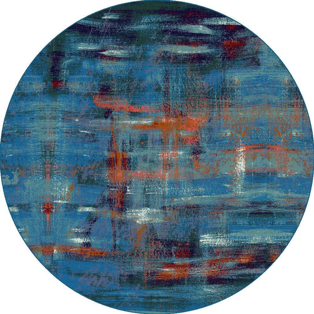 Sunset Canvas Rug – Aqua – pattern detail