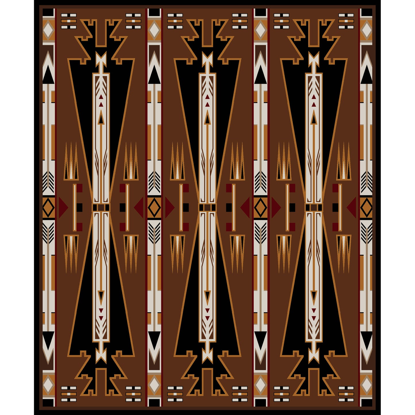 Horse Thieves Rug – Brown – close up