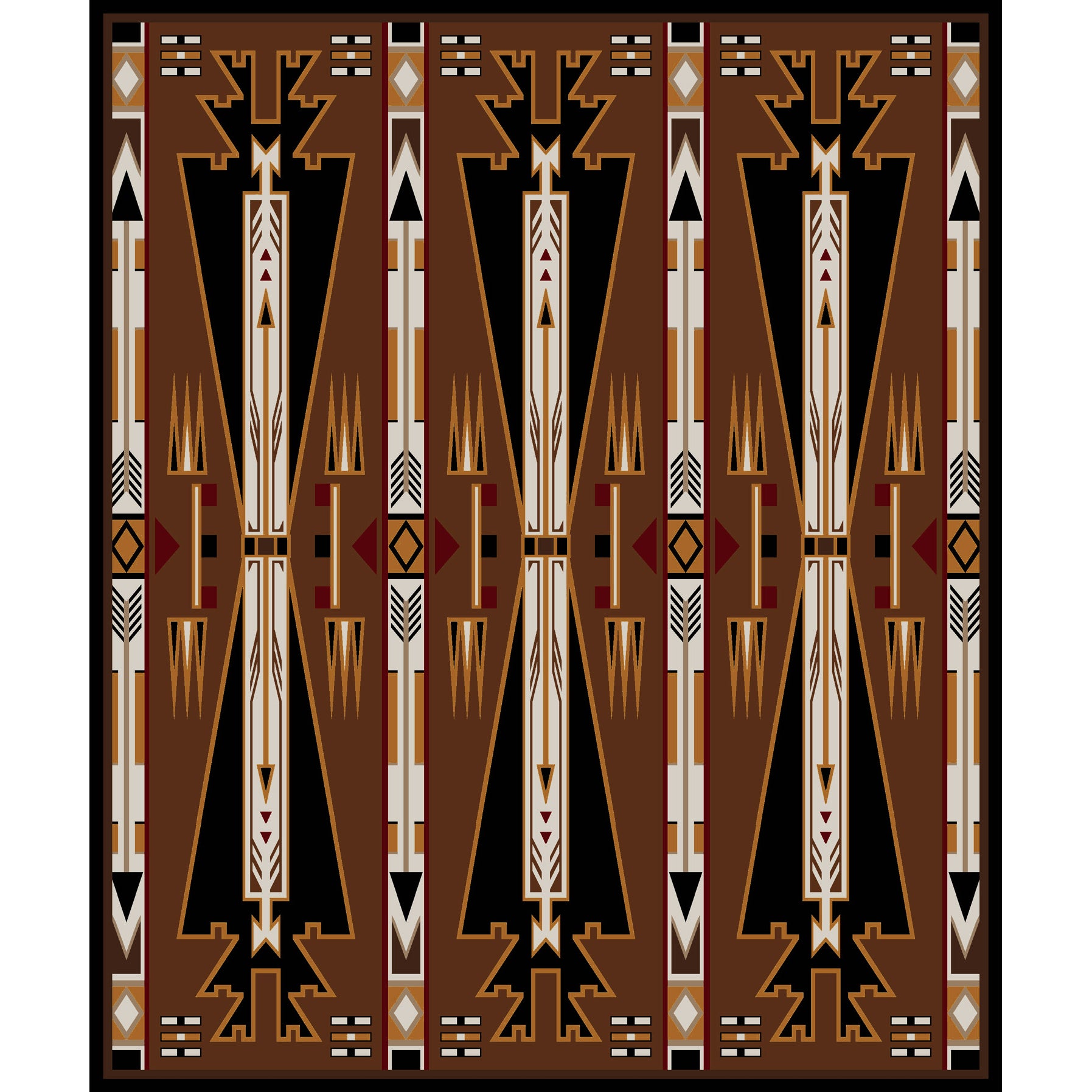 Horse Thieves Rug – Brown – close up