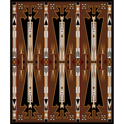 Horse Thieves Rug – Brown – close up