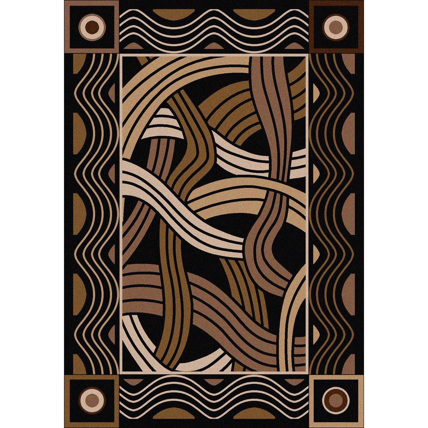 Hand Coiled Rug – Black – cabin lodge area rug