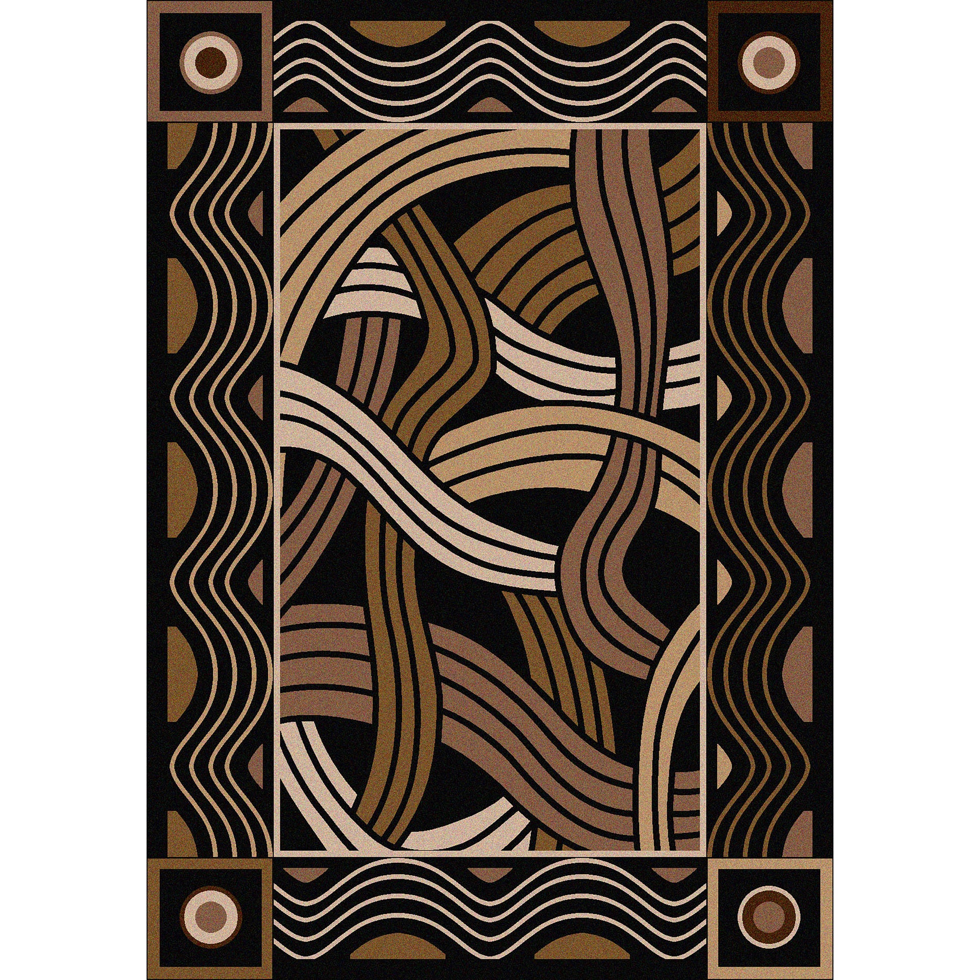 Hand Coiled Rug – Black – cabin lodge area rug