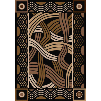 Hand Coiled Rug – Black – cabin lodge area rug