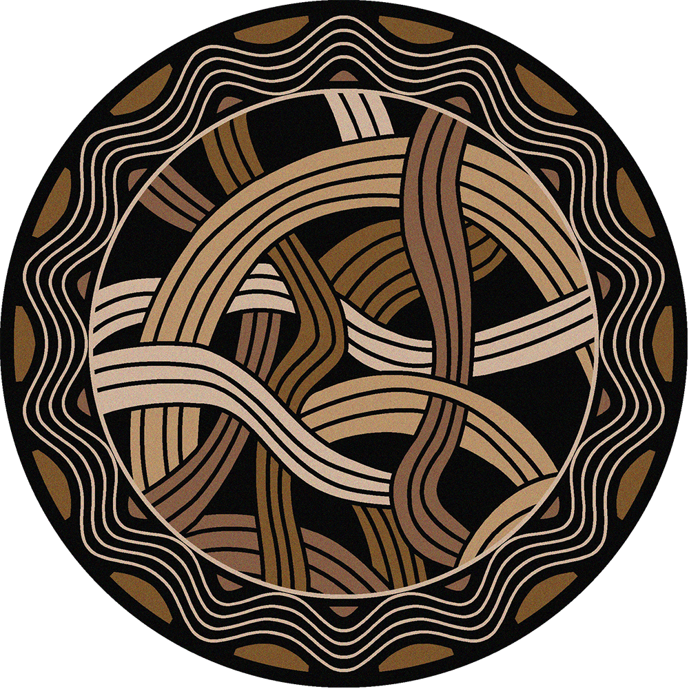 Hand Coiled Rug – Black – room setting