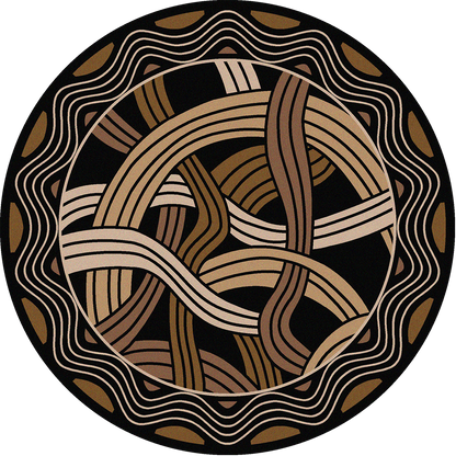 Hand Coiled Rug – Black – room setting