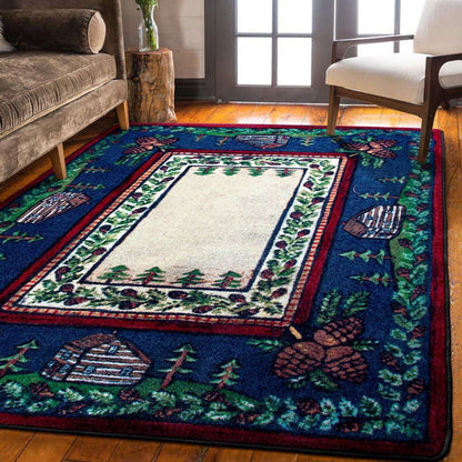 Cabin in the Pines Rug – Crackle – close up