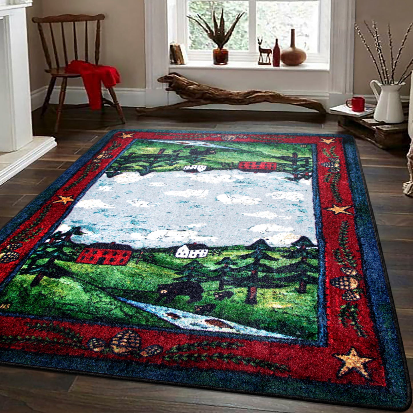 Black Bear Creek Rug – Crackle – cabin lodge area rug