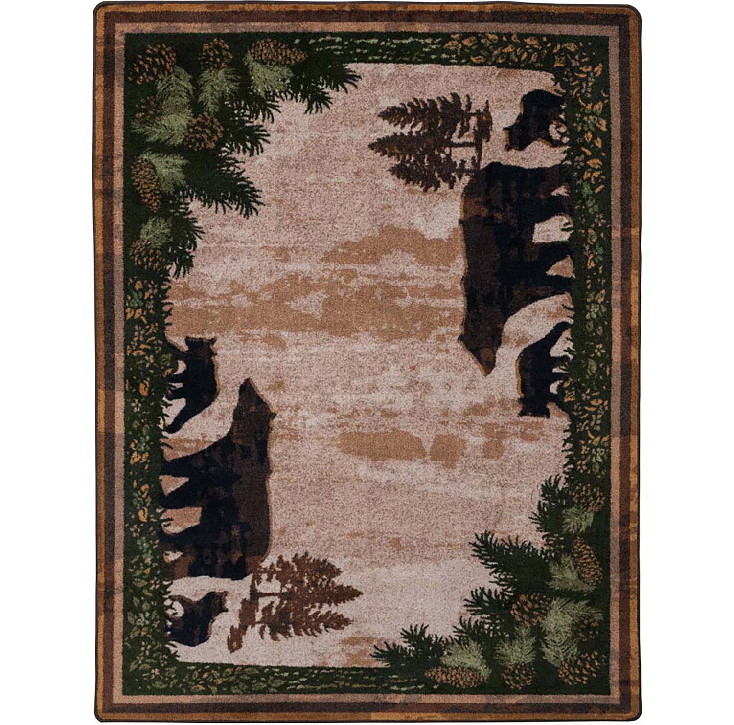 Timber Bears Rug – Tree Line – cabin lodge area rug