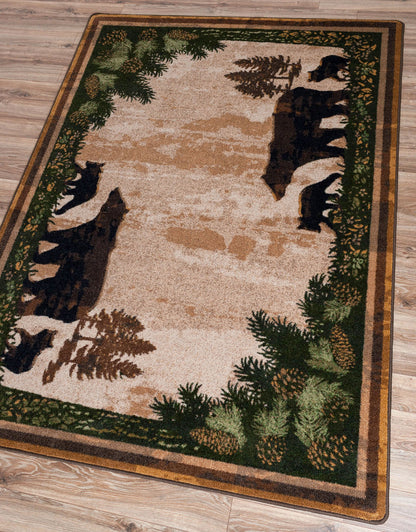 Timber Bears Rug – Tree Line – detail view