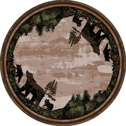 Timber Bears Rug – Tree Line – close up