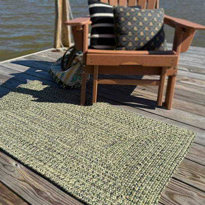 Dockside Palm Leaf Rug – lifestyle