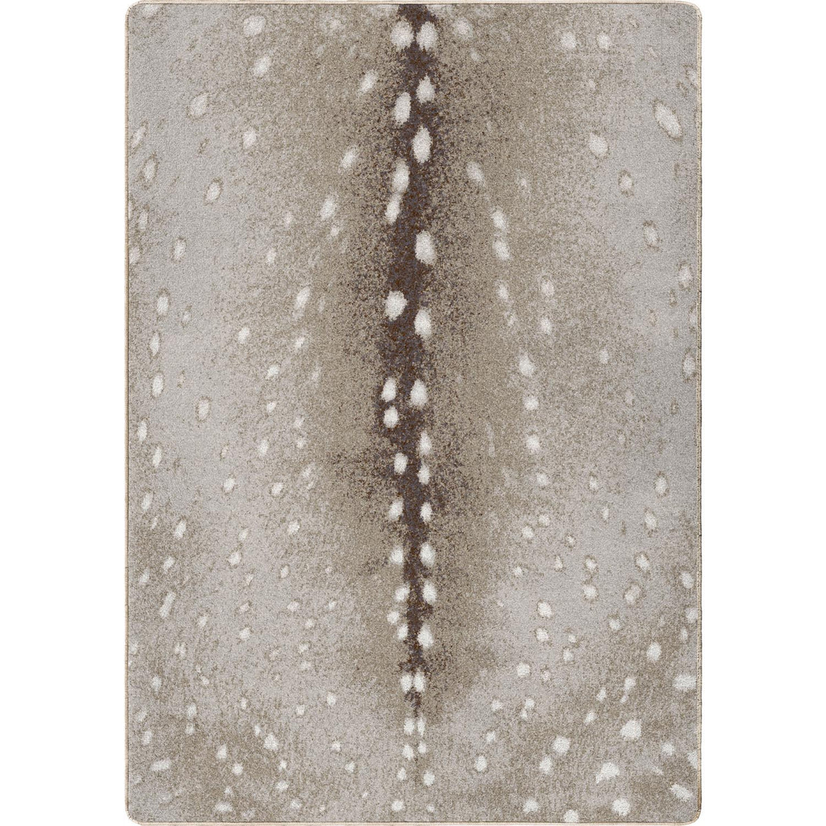 Spotted Hide Rug – Oatmeal Hint of Gray – cabin lodge area rug