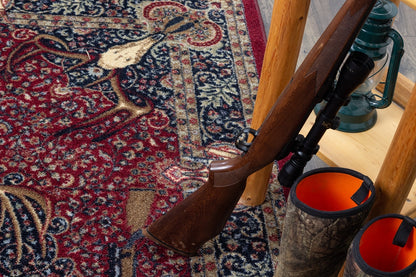 Trophy Room Rug – Burgundy – room setting