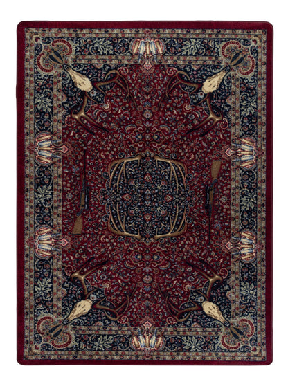 Trophy Room Rug – Burgundy – cabin lodge area rug