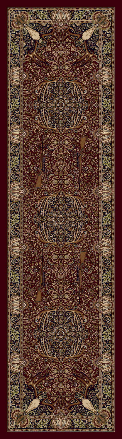 Trophy Room Rug – Burgundy – close up