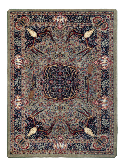 Trophy Room Rug – Green – cabin lodge area rug