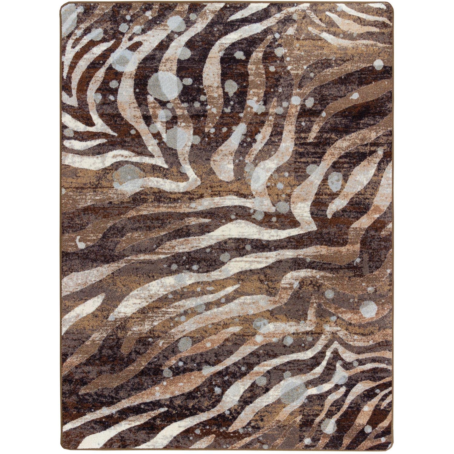 Modern Zebra Rug – Silver Splash – cabin lodge area rug