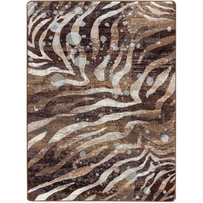 Modern Zebra Rug – Silver Splash – cabin lodge area rug