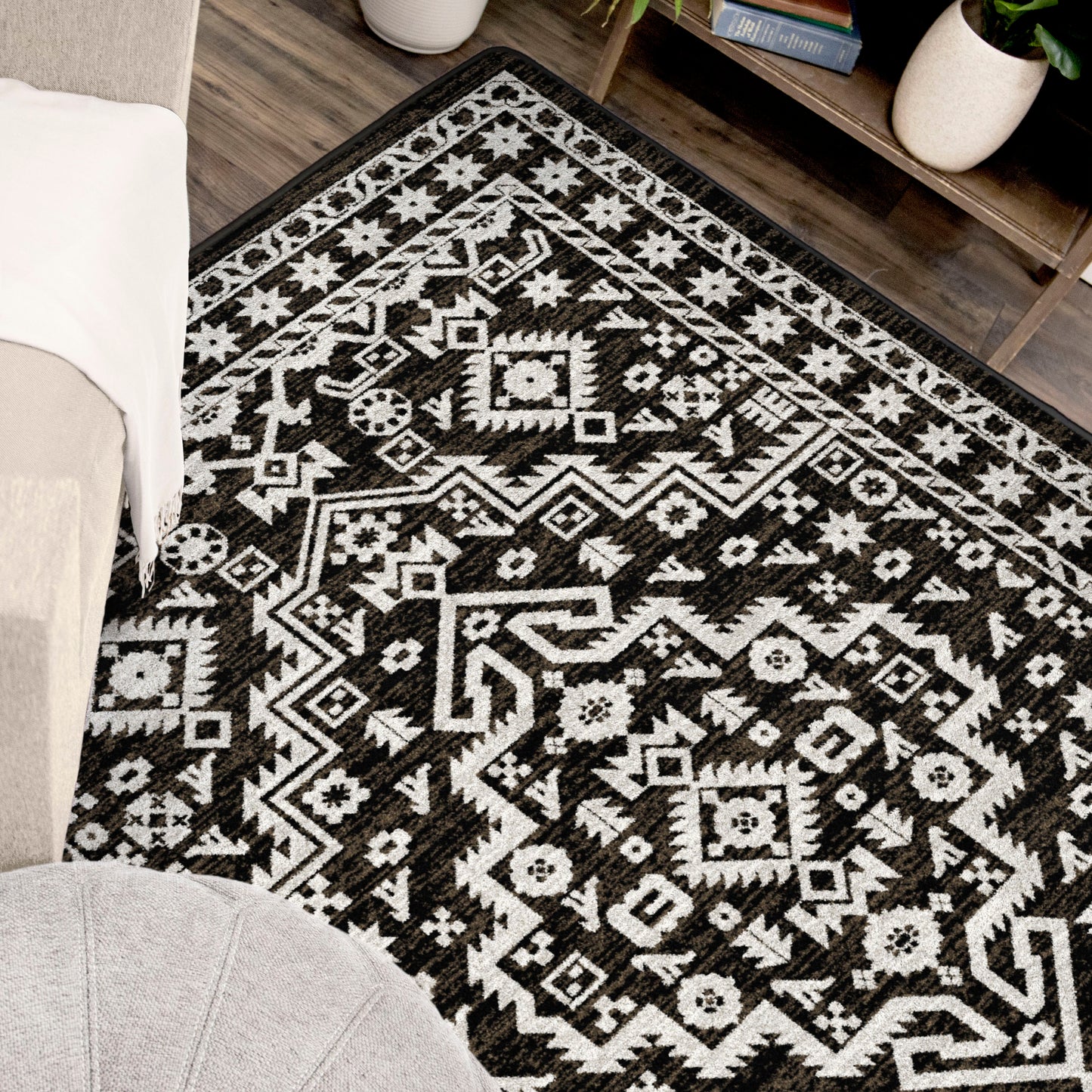 Cordova Rug – Chocolate – room setting