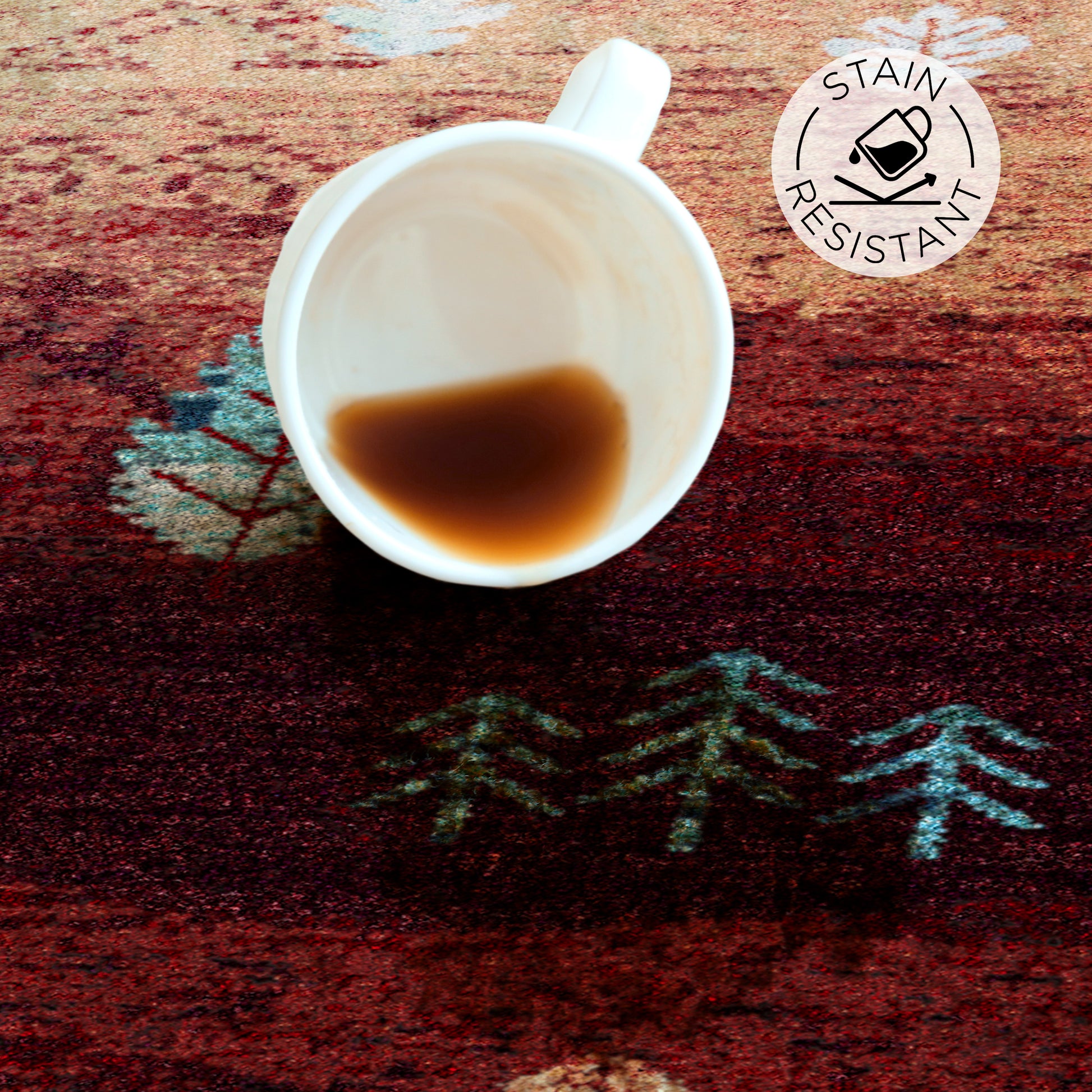 Brushfire Rug – Autumn Scape – close up