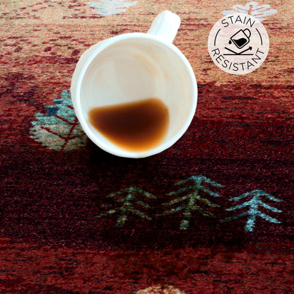 Brushfire Rug – Autumn Scape – close up