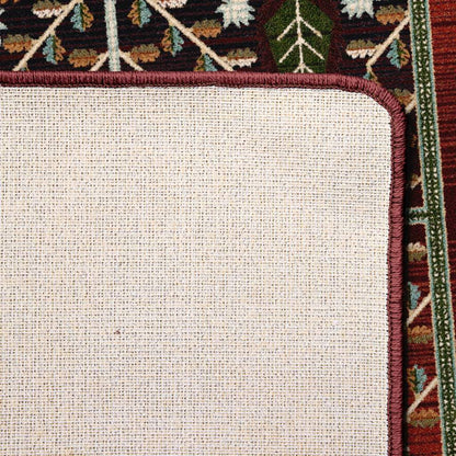 Flourish Forest Rug – Garnet – full view