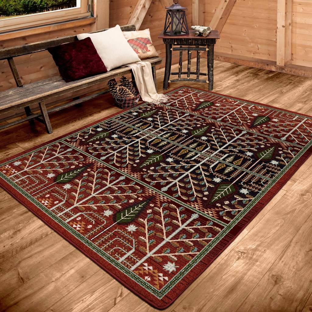 Flourish Forest Rug – Garnet – room setting