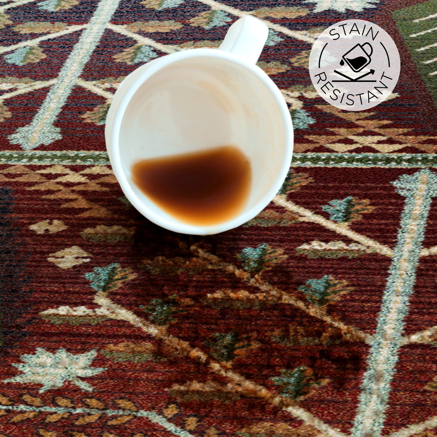 Flourish Forest Rug – Garnet – lifestyle