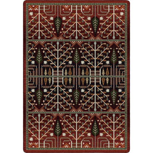 Flourish Forest Rug – Garnet – cabin lodge area rug