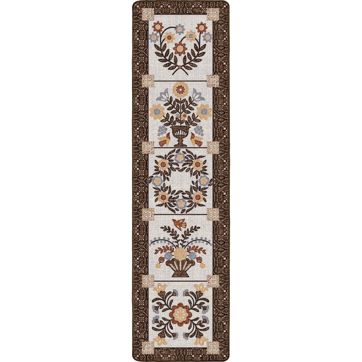 Inspired Quilt Rug – Brown – full view