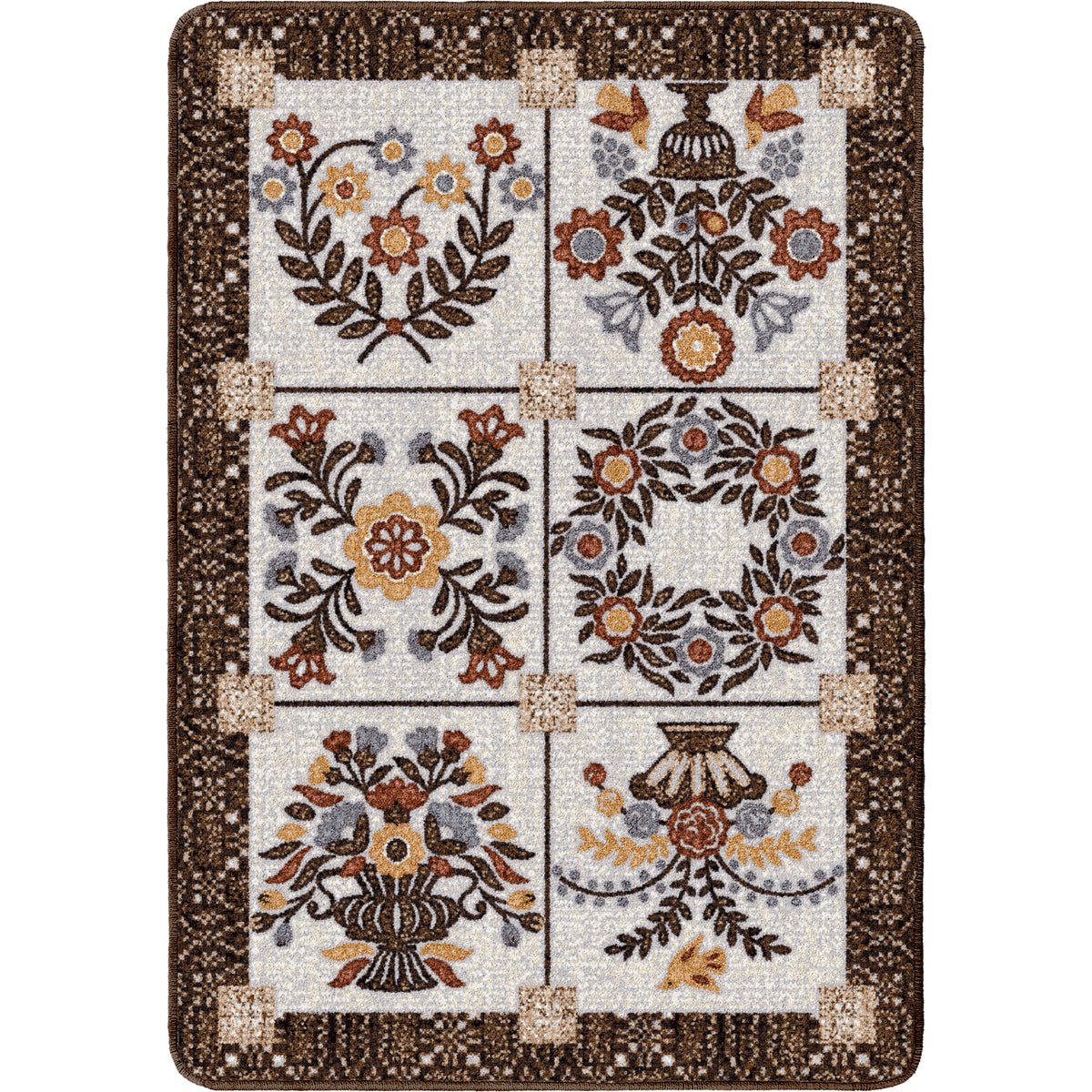 Inspired Quilt Rug – Brown – cabin lodge area rug