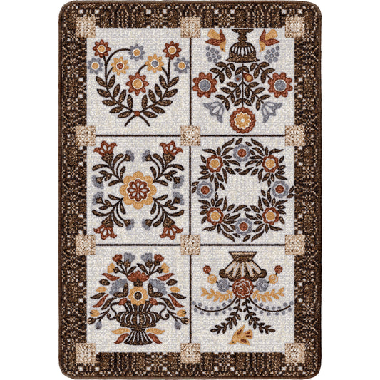 Inspired Quilt Rug – Brown – cabin lodge area rug