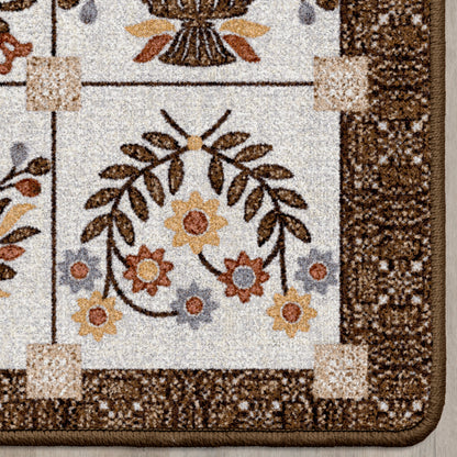 Inspired Quilt Rug – Brown – alternate view